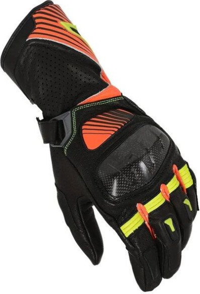 Manusi Moto Piele AIRPACK Black/Red Fluo