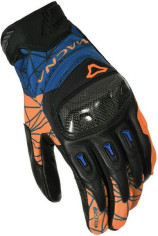 Manusi Moto Piele ROCCO Black/Orange/Blue