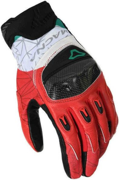 Manusi Moto Piele ROCCO Black/White/Red