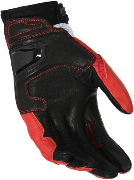 Manusi Moto Piele ROCCO Black/White/Red