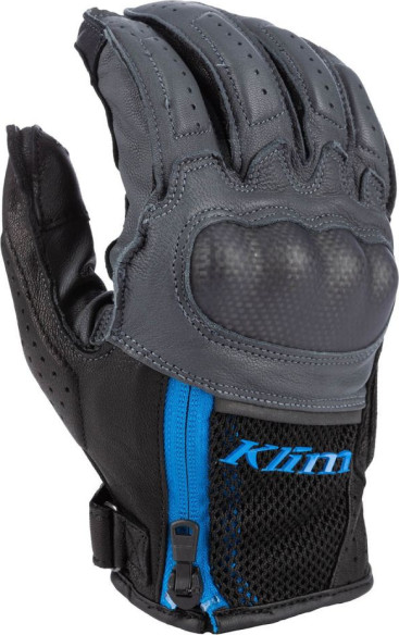 Manusi Moto Piele Induction Asphalt/Electric Blue Lemonade