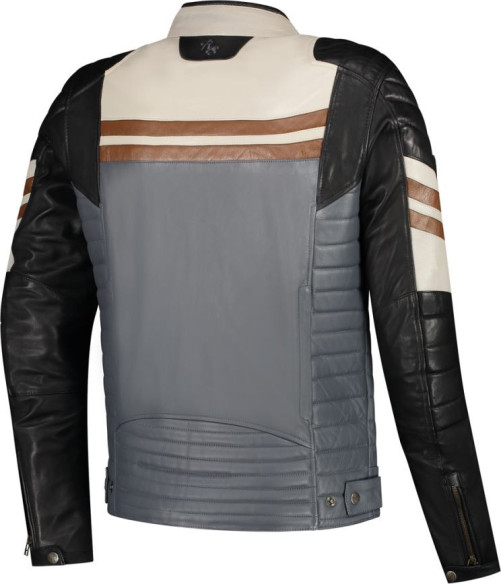 Geaca Moto Piele Steve Black/Beige/Light Grey/Maroon 24