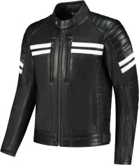 Geaca Moto Piele Steve Black/White 24
