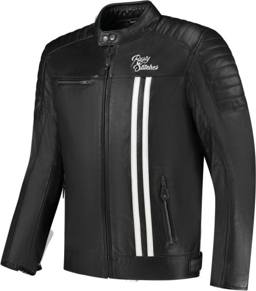 Geaca Moto Piele Cooper Black/White 24