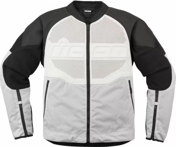Geaca Moto Piele Overlord 3 White 25