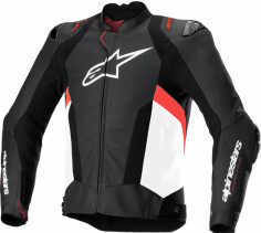 Geaca Moto Piele Missile V3 Airflow Black/White/Red 25