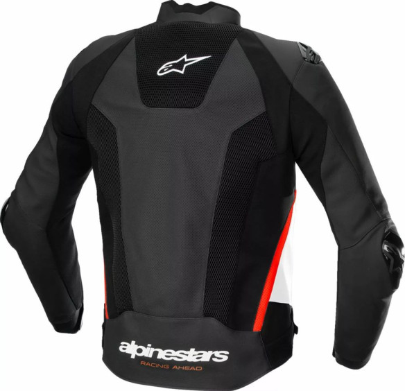 Geaca Moto Piele Missile V3 Airflow Black/White/Red 25