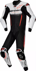Combinezon Moto Piele GP-R7 1-PC White/Black/Red 25