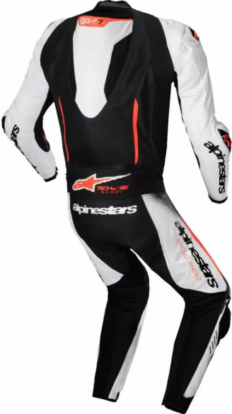 Combinezon Moto Piele GP-R7 1-PC White/Black/Red 25