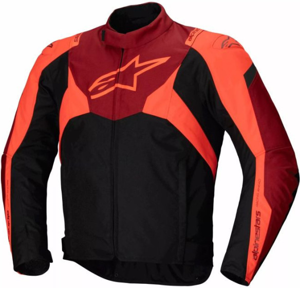 Geaca Moto Textila T-Jaws V4 Waterproof Black/Dark Red/Fluo 25