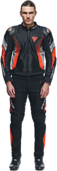 Pantaloni Moto Textili Drake 2 Air Absoluteshell Black/Red-Fluo 25