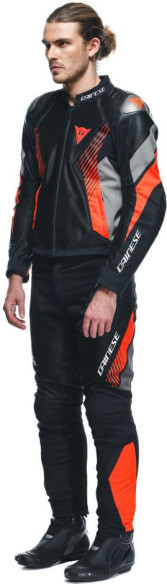 Pantaloni Moto Textili Drake 2 Air Absoluteshell Black/Red-Fluo 25