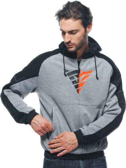 Hanorac Moto Daemon/X Safety Full Zip Melange/Grey/Black/Red/Fluo 25