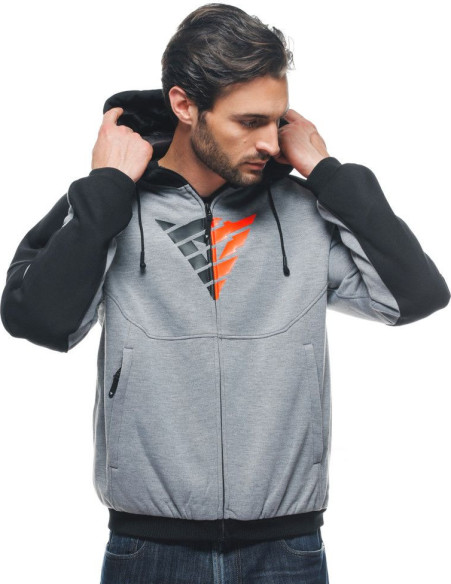 Hanorac Moto Daemon/X Safety Full Zip Melange/Grey/Black/Red/Fluo 25