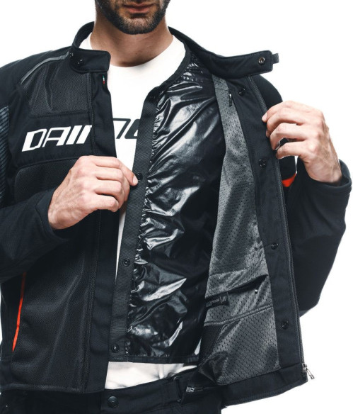 Geaca Moto Racing Textila Air Frame 3 Tex Black/Black/Red/Fluo 25