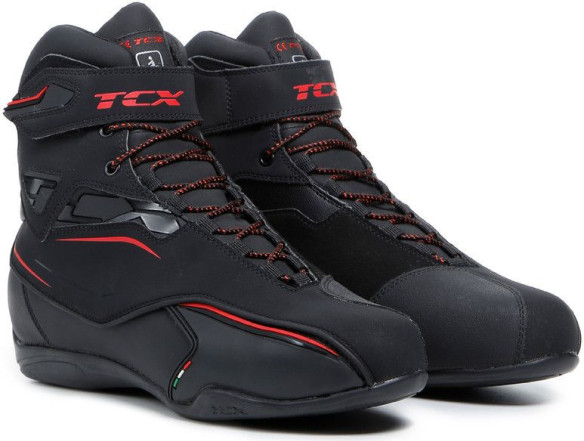 Ghete Moto Zeta WP Black/Red 25
