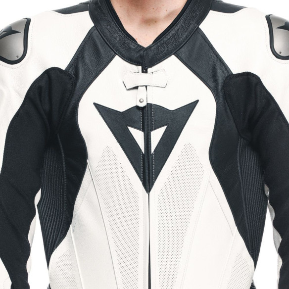 Combinezon Moto Piele Laguna Seca 1PC Perf. White/Black 25