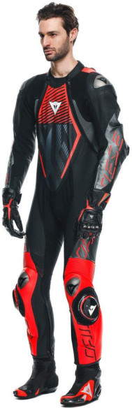 Combinezon Moto Piele Audax D/Zip 1PC Perf. Black/Red/Fluo/Anthracite 25