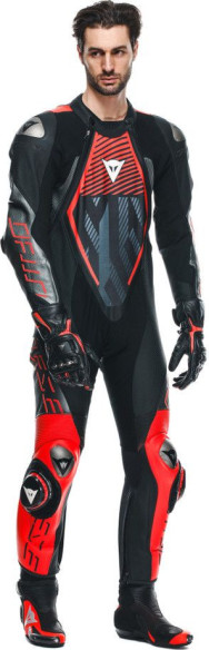 Combinezon Moto Piele Audax D/Zip 1PC Perf. Black/Red/Fluo/Anthracite 25