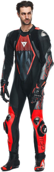 Combinezon Moto Piele Audax D/Zip 1PC Perf. Black/Red/Fluo/Anthracite 25