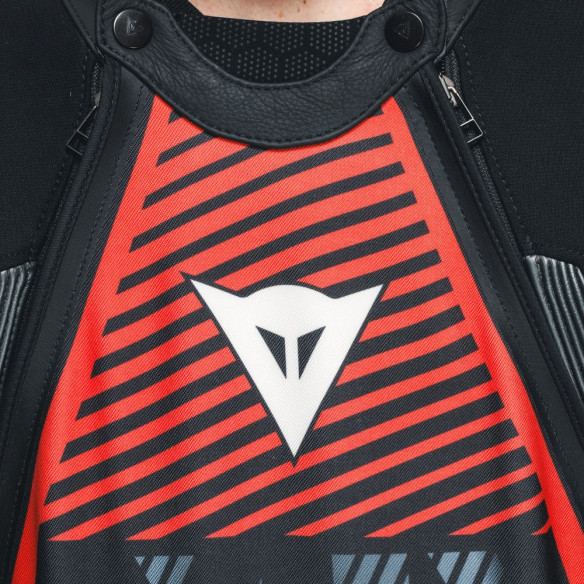 Combinezon Moto Piele Audax D/Zip 1PC Perf. Black/Red/Fluo/Anthracite 25