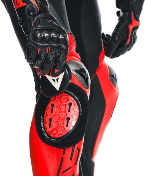 Combinezon Moto Piele Audax D/Zip 1PC Perf. Black/Red/Fluo/Anthracite 25