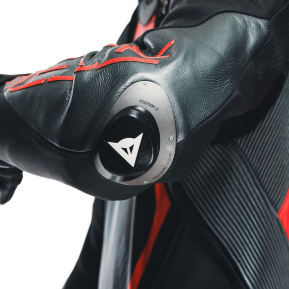 Combinezon Moto Piele Audax D/Zip 1PC Perf. Black/Red/Fluo/Anthracite 25