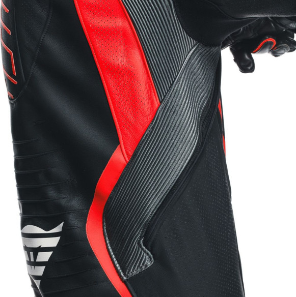 Combinezon Moto Piele Audax D/Zip 1PC Perf. Black/Red/Fluo/Anthracite 25