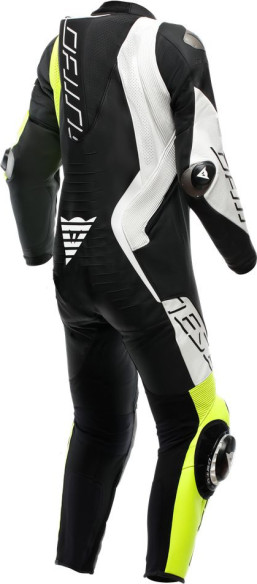 Combinezon Moto Piele Audax D/Zip 1PC Perf. Black/Yellow/Fluo/Anthracite 25
