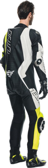 Combinezon Moto Piele Audax D/Zip 1PC Perf. Black/Yellow/Fluo/Anthracite 25