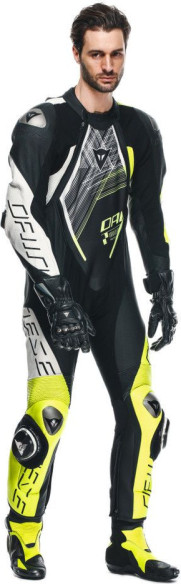 Combinezon Moto Piele Audax D/Zip 1PC Perf. Black/Yellow/Fluo/Anthracite 25