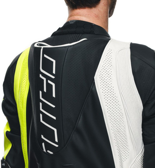 Combinezon Moto Piele Audax D/Zip 1PC Perf. Black/Yellow/Fluo/Anthracite 25