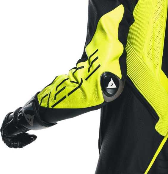 Combinezon Moto Piele Audax D/Zip 1PC Perf. Black/Yellow/Fluo/Anthracite 25