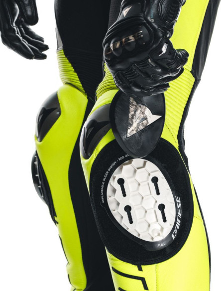 Combinezon Moto Piele Audax D/Zip 1PC Perf. Black/Yellow/Fluo/Anthracite 25