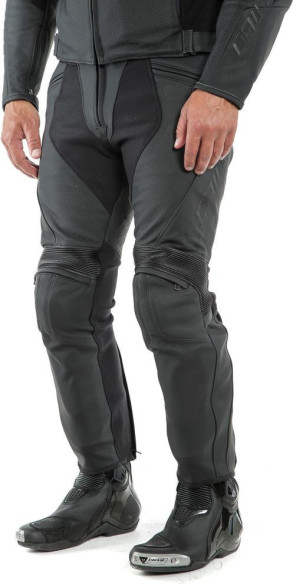 Pantaloni Moto Piele Pony 3 Perf. Black/Matt 25