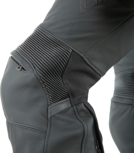 Pantaloni Moto Piele Pony 3 Perf. Black/Matt 25