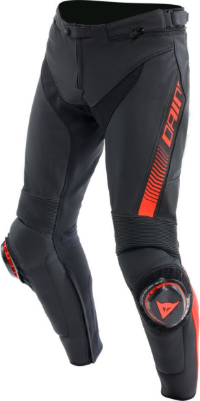 Pantaloni Moto Piele Super Speed Black/Red/Fluo 25