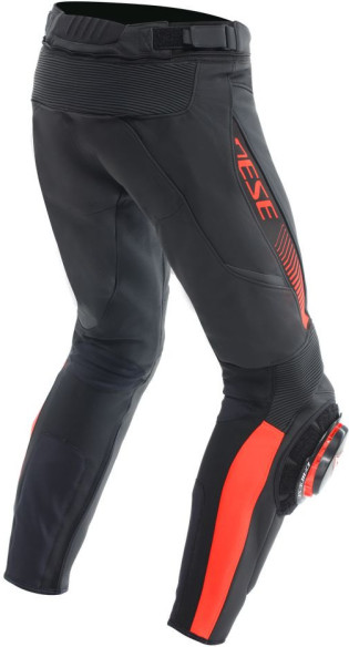 Pantaloni Moto Piele Super Speed Black/Red/Fluo 25