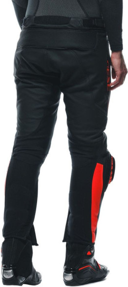 Pantaloni Moto Piele Super Speed Black/Red/Fluo 25