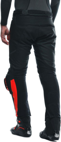 Pantaloni Moto Piele Super Speed Black/Red/Fluo 25