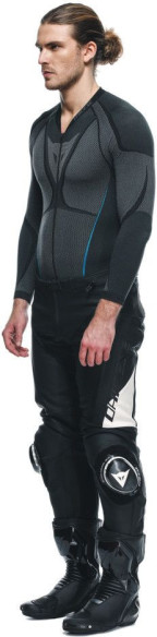 Pantaloni Moto Piele Delta 4 Black/White 25