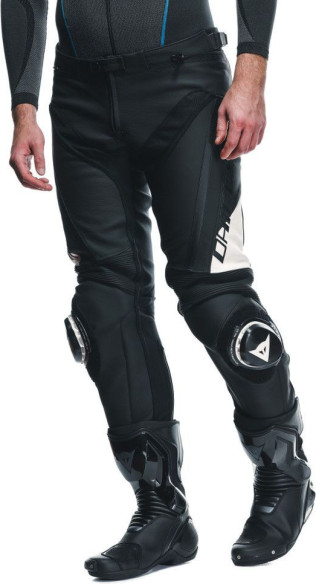 Pantaloni Moto Piele Delta 4 Black/White 25
