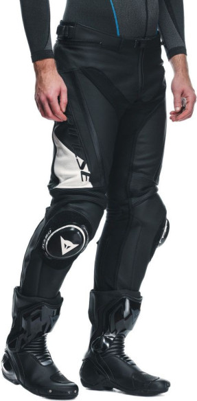 Pantaloni Moto Piele Delta 4 Black/White 25