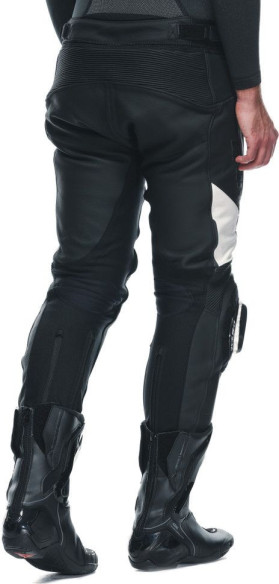 Pantaloni Moto Piele Delta 4 Black/White 25