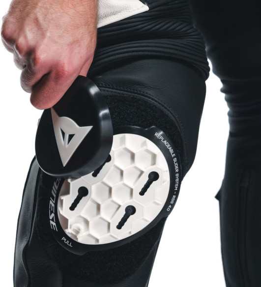 Pantaloni Moto Piele Delta 4 Black/White 25