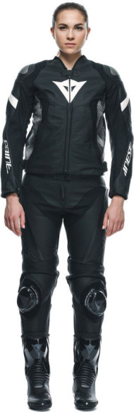 Pantaloni Moto Piele Dama Delta 4 S/T Black/Black 25