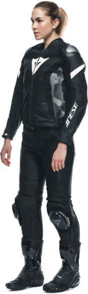 Pantaloni Moto Piele Dama Delta 4 S/T Black/Black 25