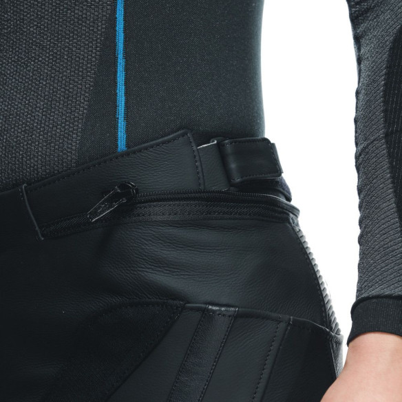 Pantaloni Moto Piele Dama Delta 4 S/T Black/Black 25