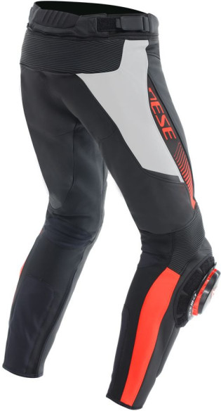 Pantaloni Moto Piele Super Speed Perf. Black/White/Red/Fluo 25