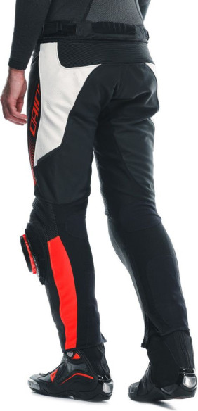Pantaloni Moto Piele Super Speed Perf. Black/White/Red/Fluo 25